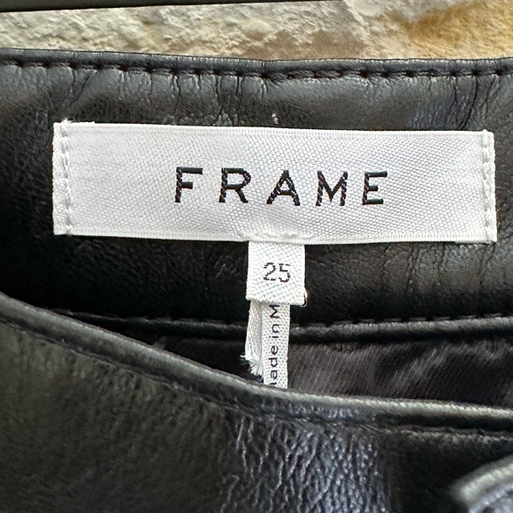 Frame LE JANE CROPPED RECYCLED LEATHER PANTS size 25 - Picture 7 of 8